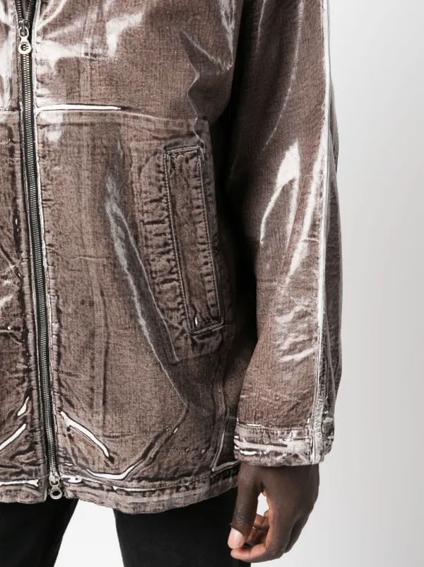 Diesel Coated Denim Jacket | Brown | FARFETCH JO