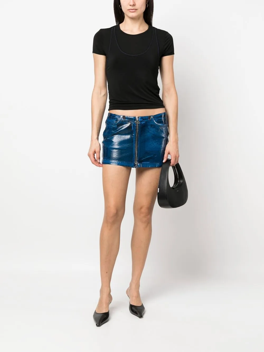 Diesel Gerafelde rok - Blauw