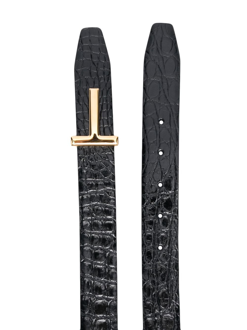 TOM FORD Riem met logo gesp - Zwart