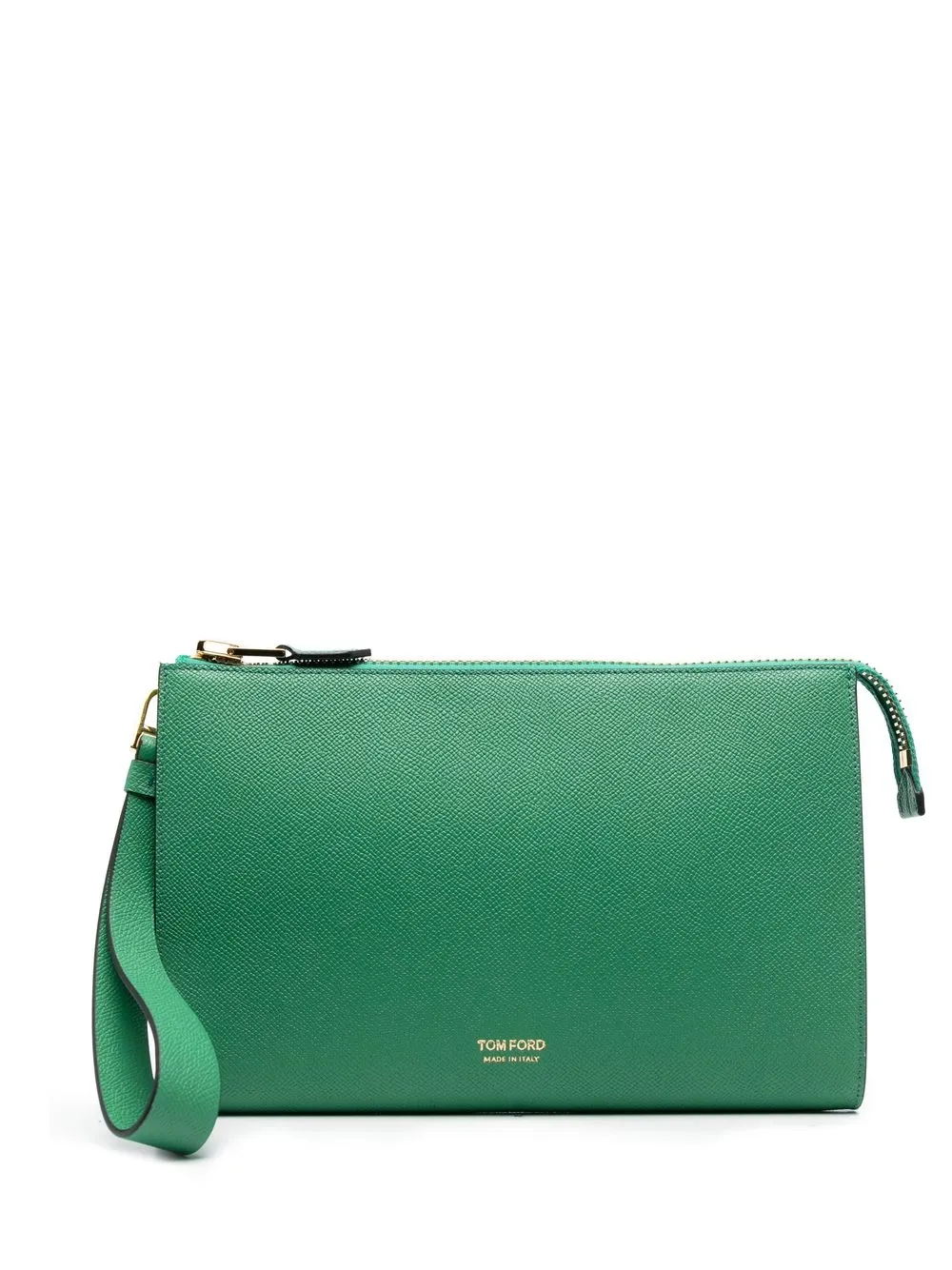 

TOM FORD logo leather pouch bag - Green