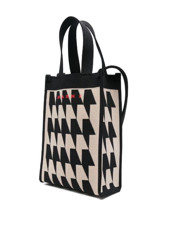 Mini Sling Bag Geometric Graphic Striped Detail