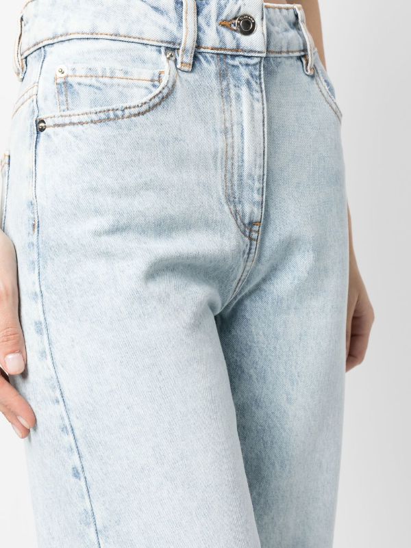 Faded Blue Monogram Patch Jeans - Ready to Wear