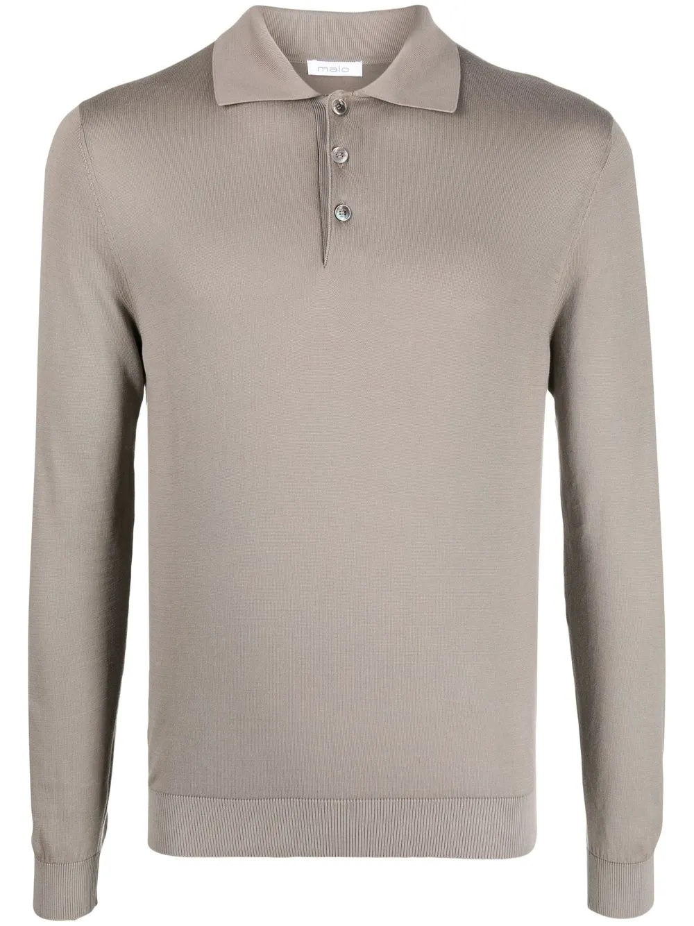 

Malo long-sleeved cotton polo shirt - Brown