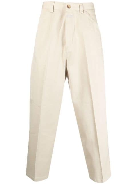 Closed high-waisted tapered trousers