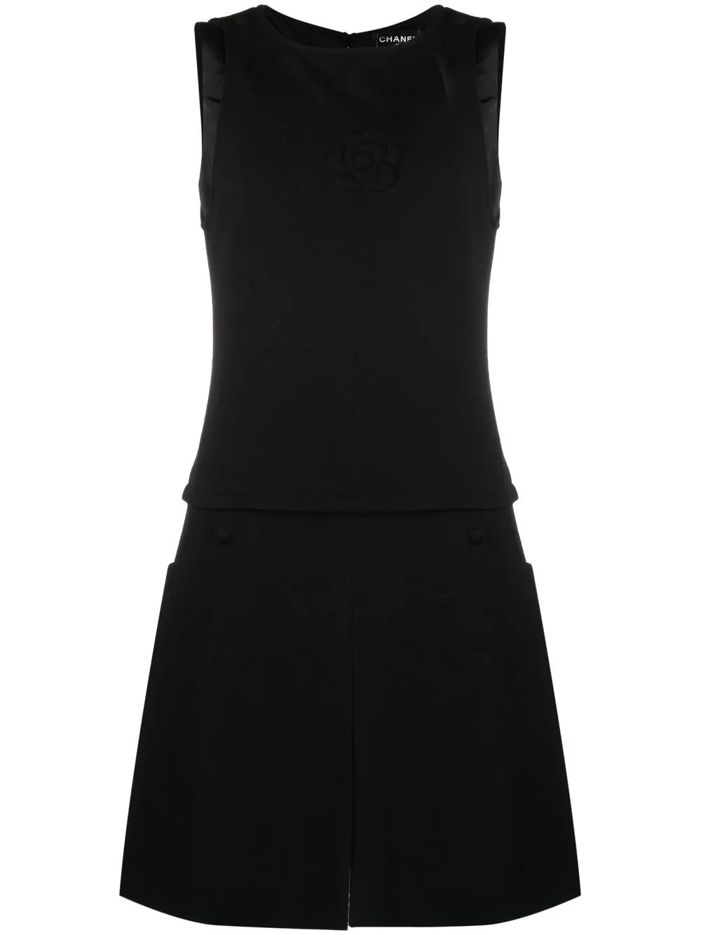 

CHANEL Pre-Owned 2007 wool shift dress - Black