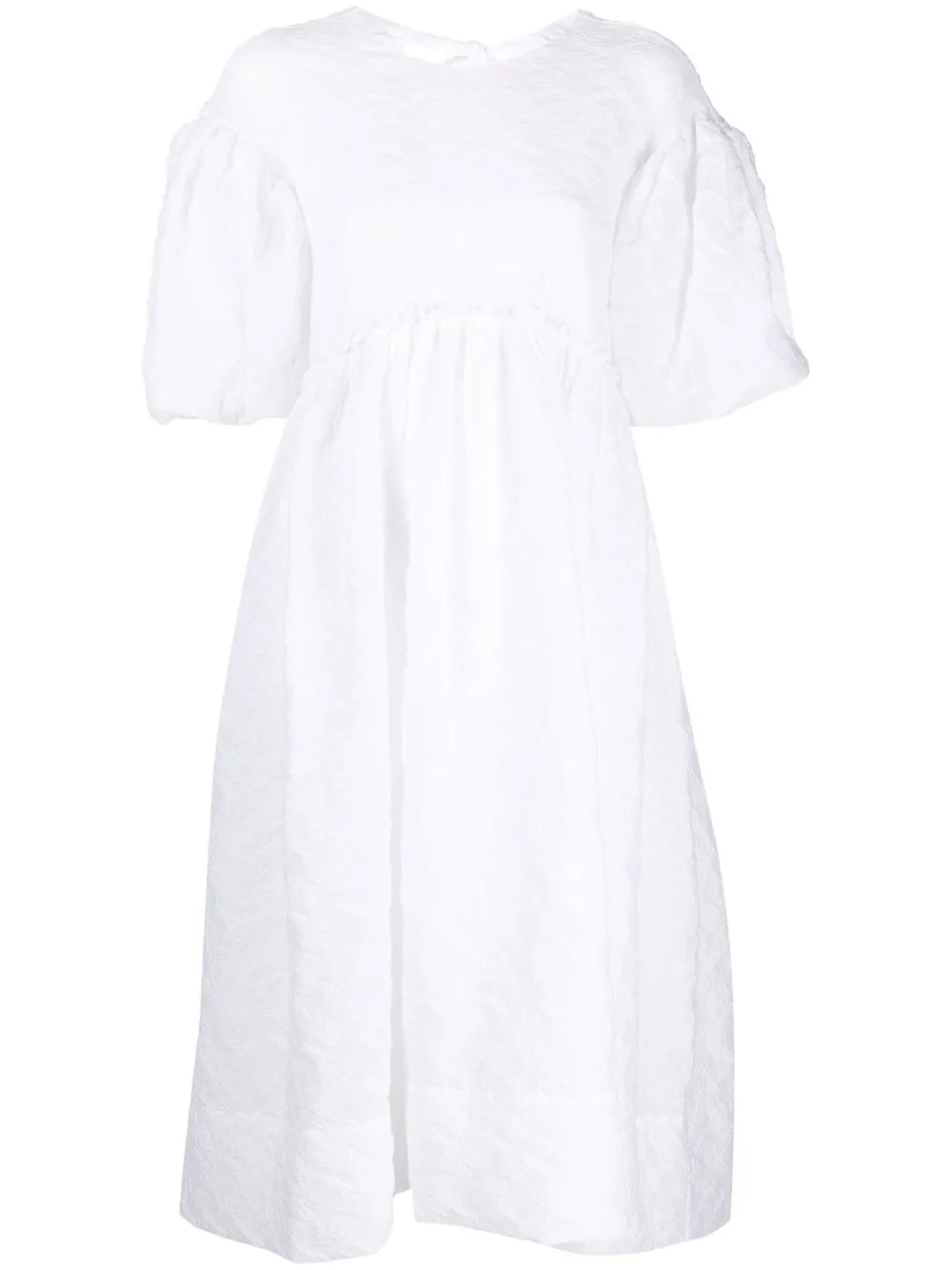 

Simone Rocha floral-embossed puff-sleeved dress - White