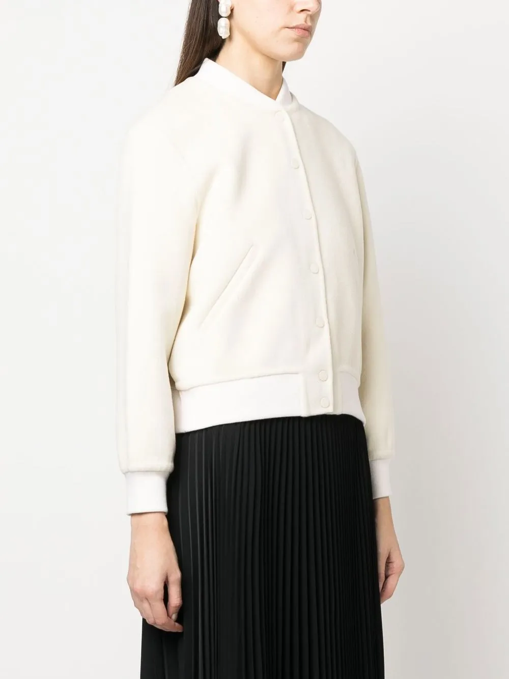 セオリー Compact Crepe Zip Up Bomber