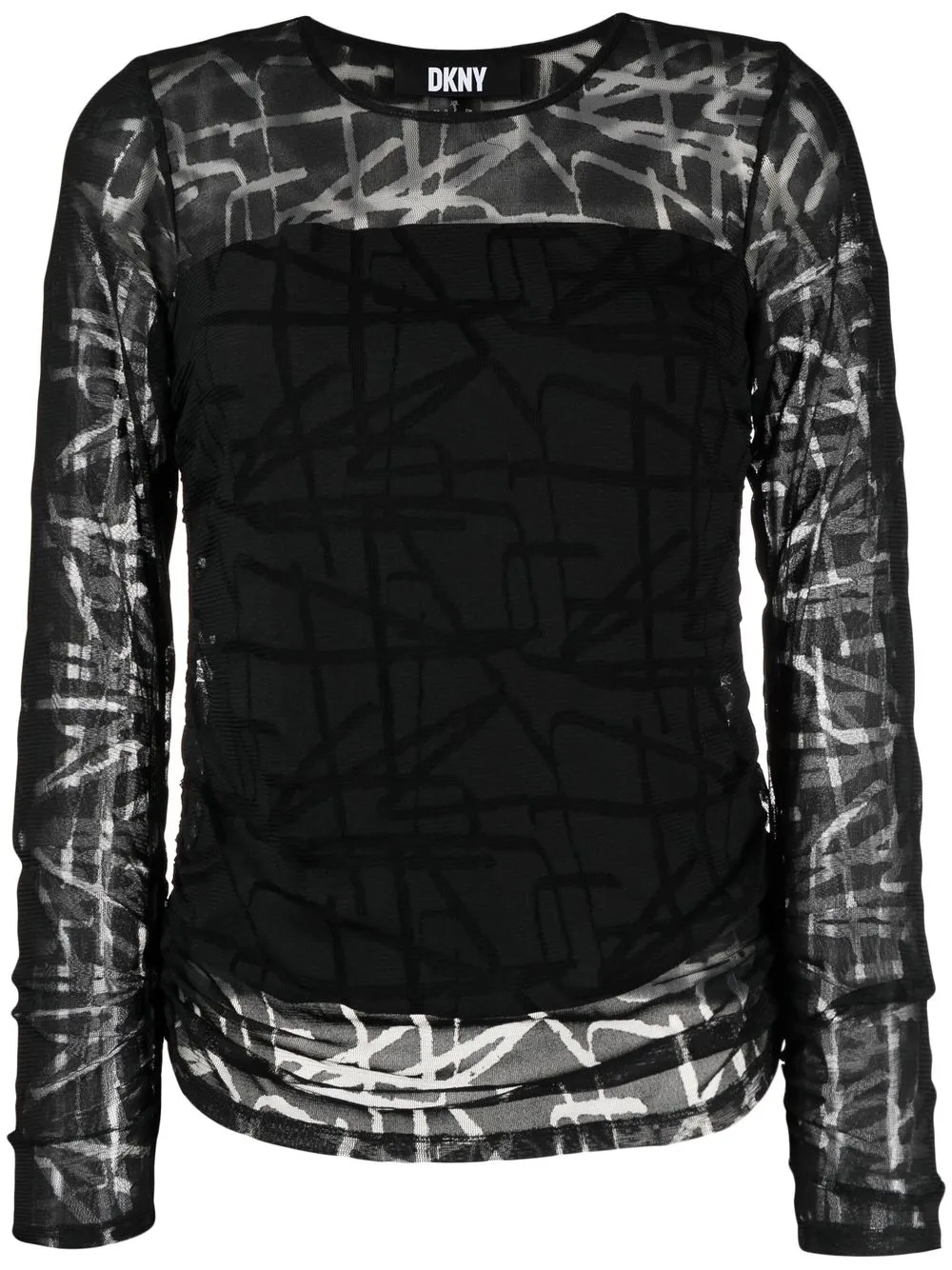 DKNY graphic-print long-sleeved top - Black