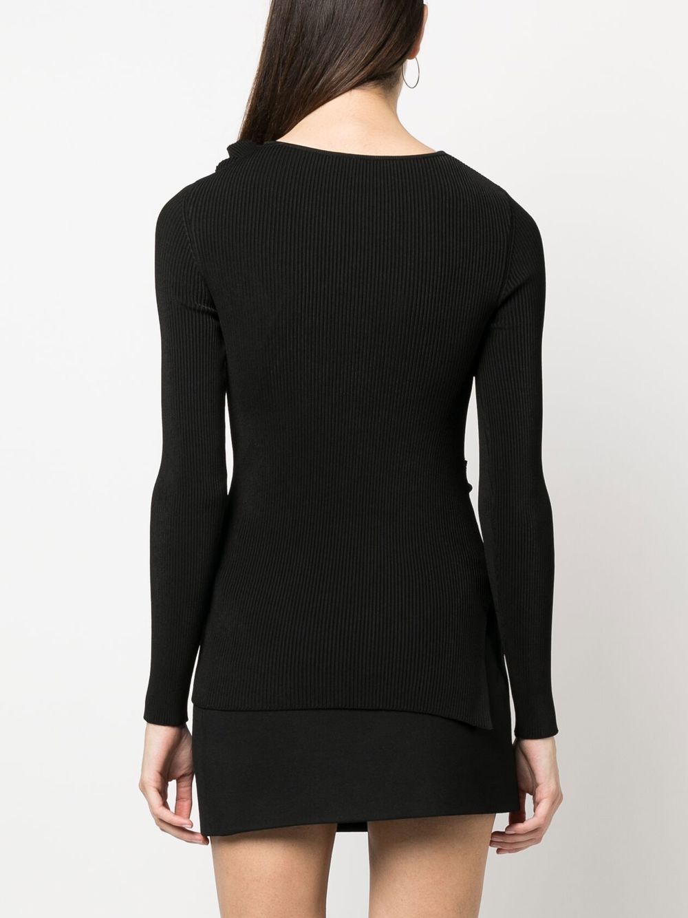 Shop Coperni Floral-appliqué Knitted Top In Black