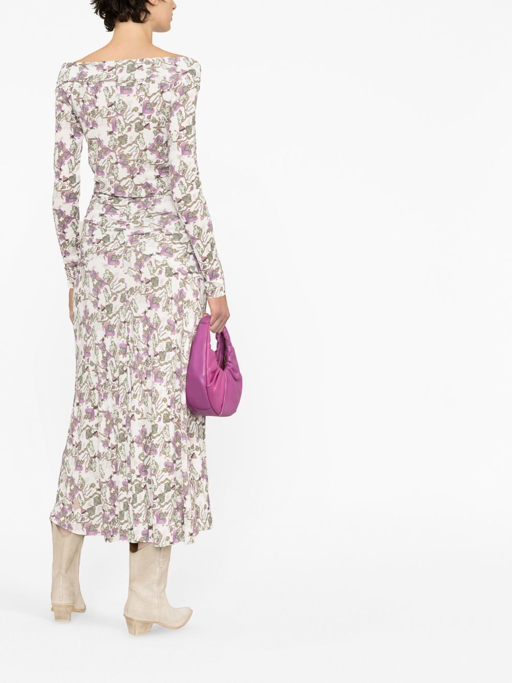 Shop Isabel Marant Off-shoulder Floral-print Top In White