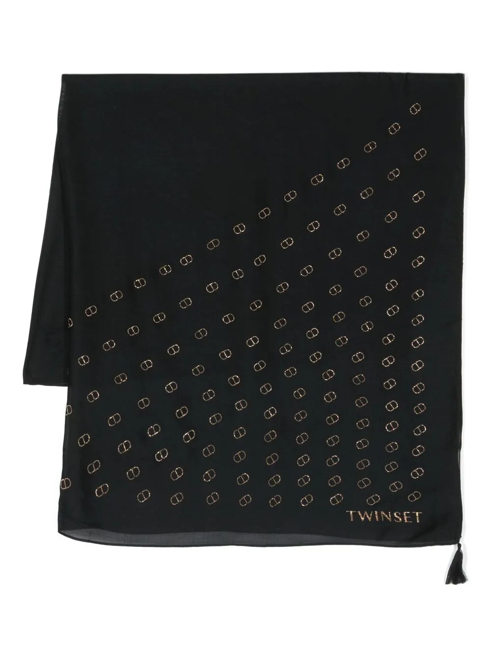 

TWINSET mascada con detalle del logo - Negro