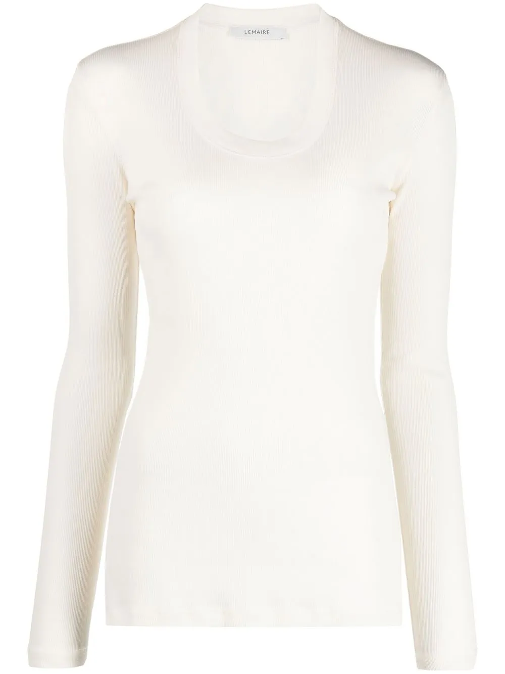 

Lemaire long-sleeve ribbed-knit blouse - Neutrals