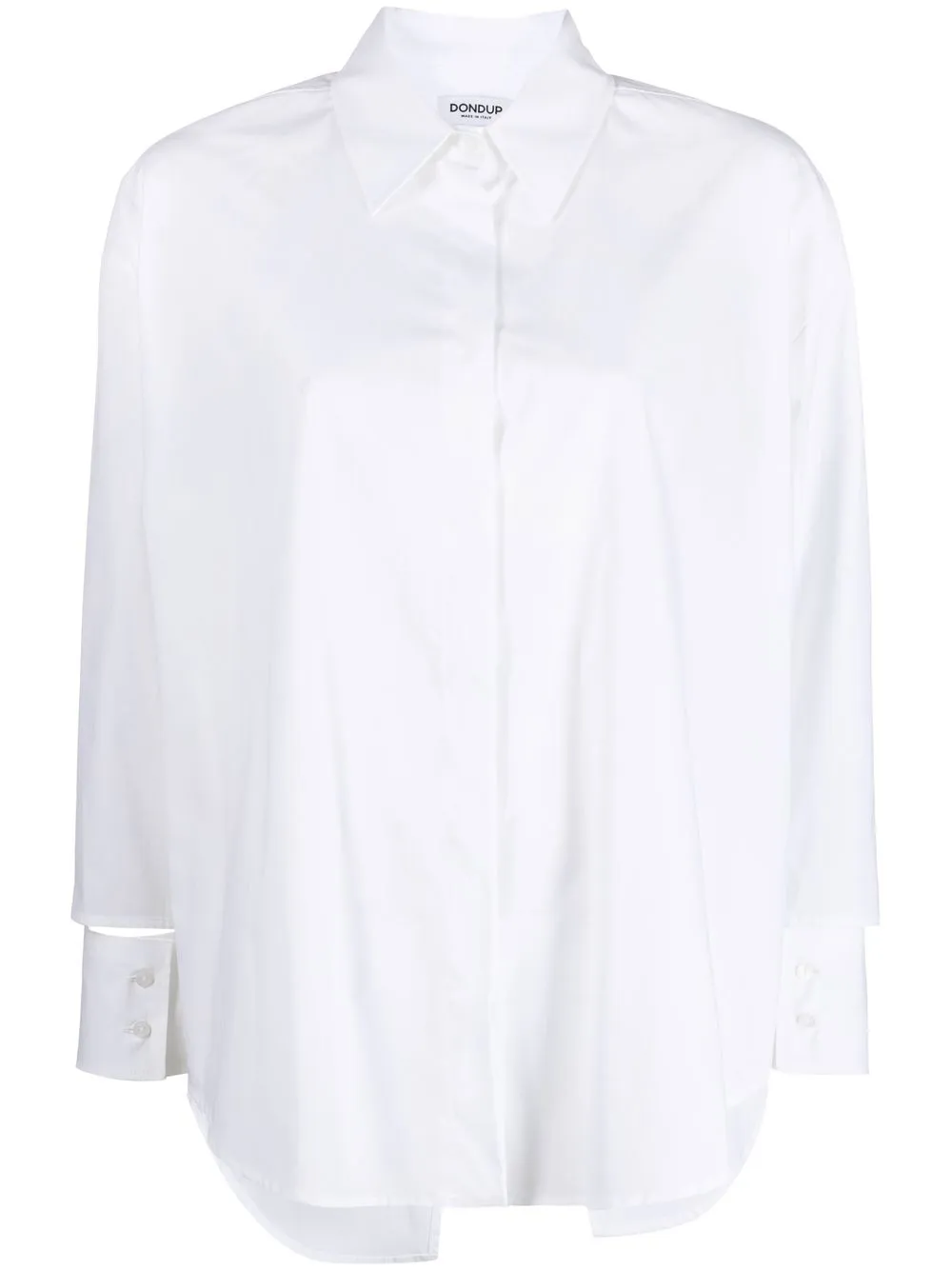 

DONDUP slit-detail long-sleeved shirt - White