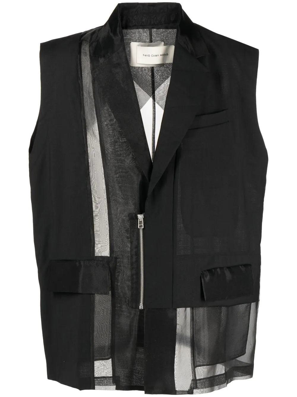 

Feng Chen Wang mesh panelled vest - Black