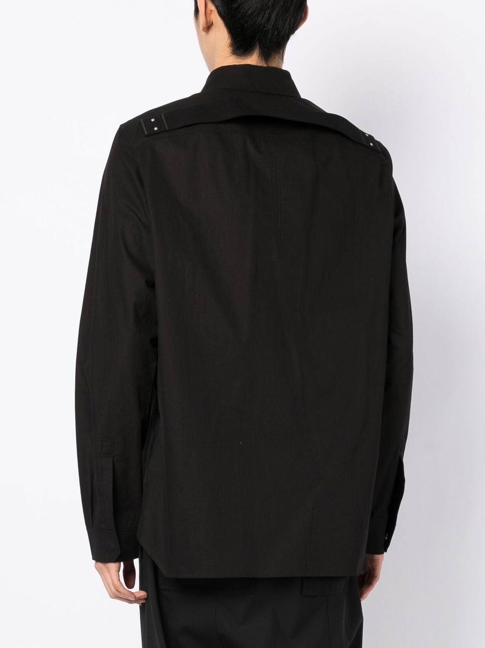 Shop Rick Owens Fitted Long-sleeved Shirt In Black