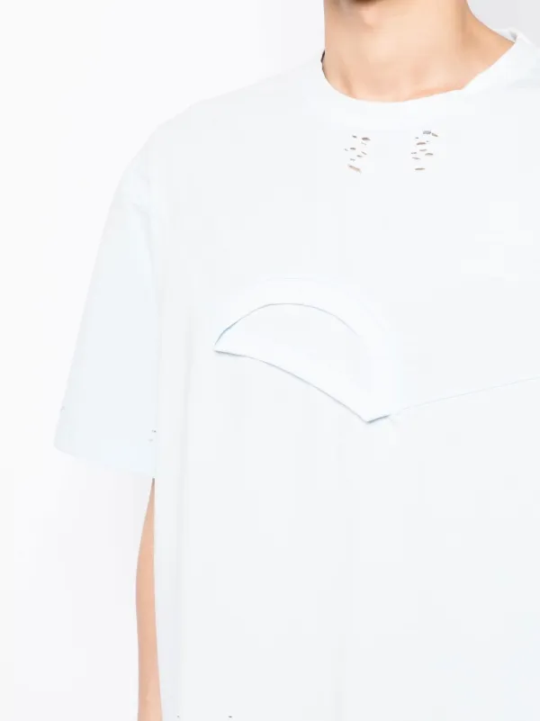 Feng Chen Wang double-layer Distressed Effect T-shirt - Farfetch