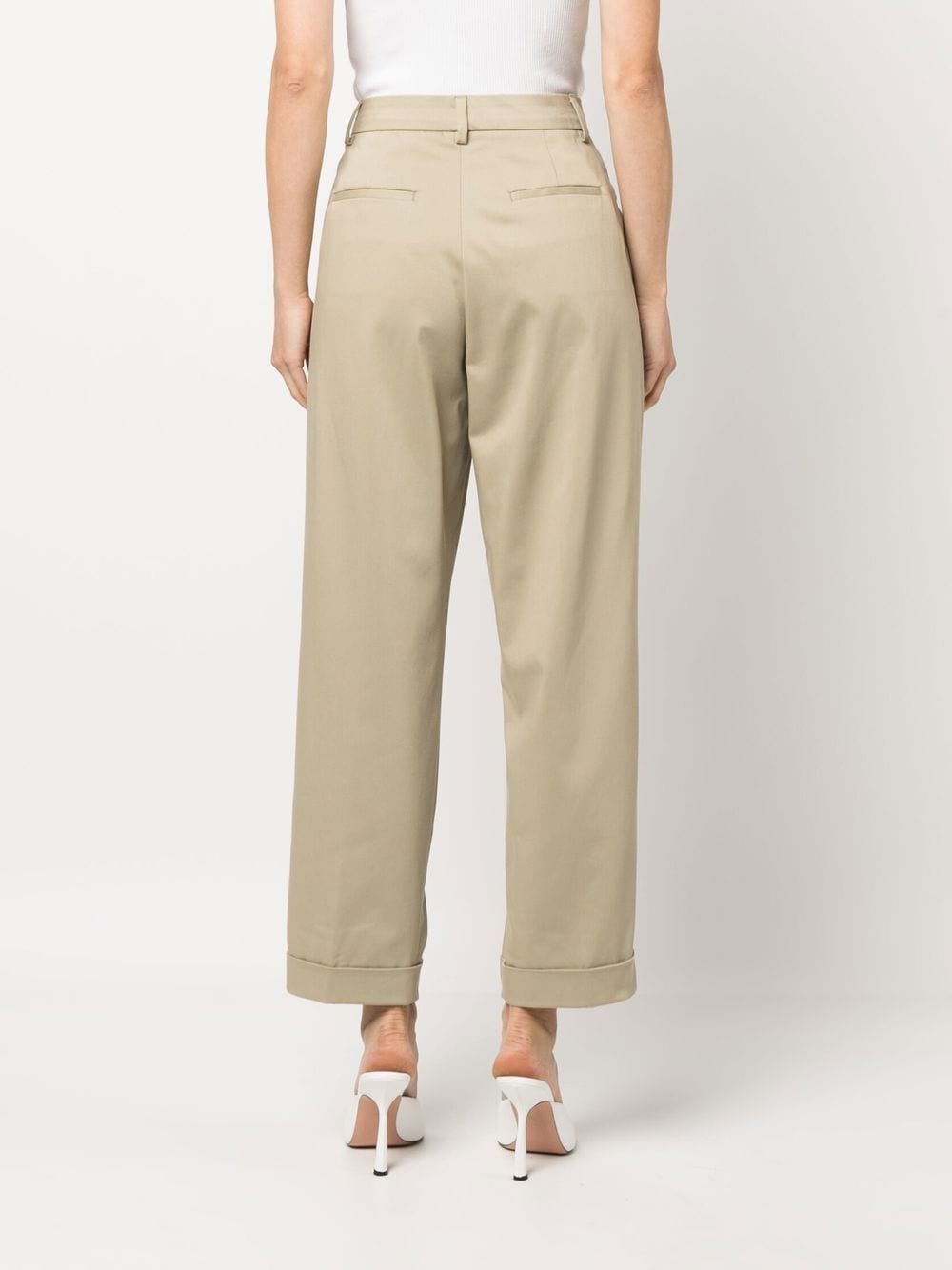 Shop Closed Tailored High-waisted Trousers In Neutrals