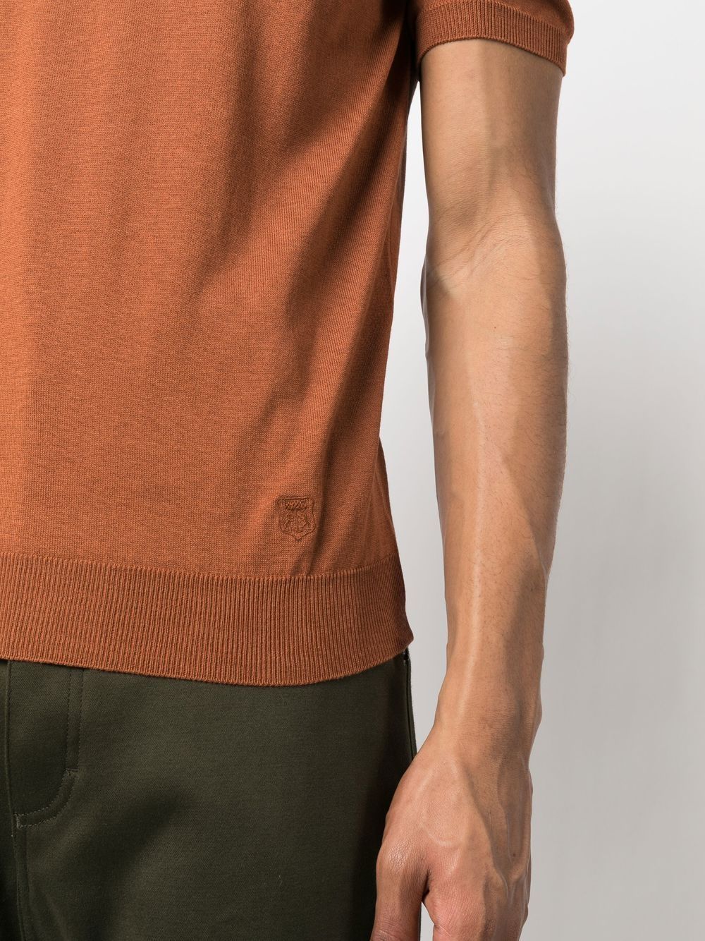 Shop Corneliani Round-neck Short-sleeve T-shirt In Brown
