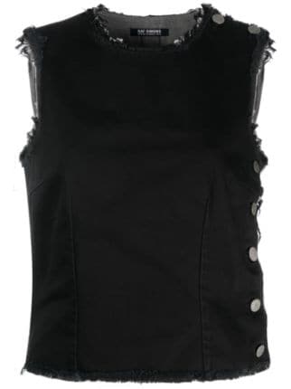 Black denim hot sale sleeveless shirt