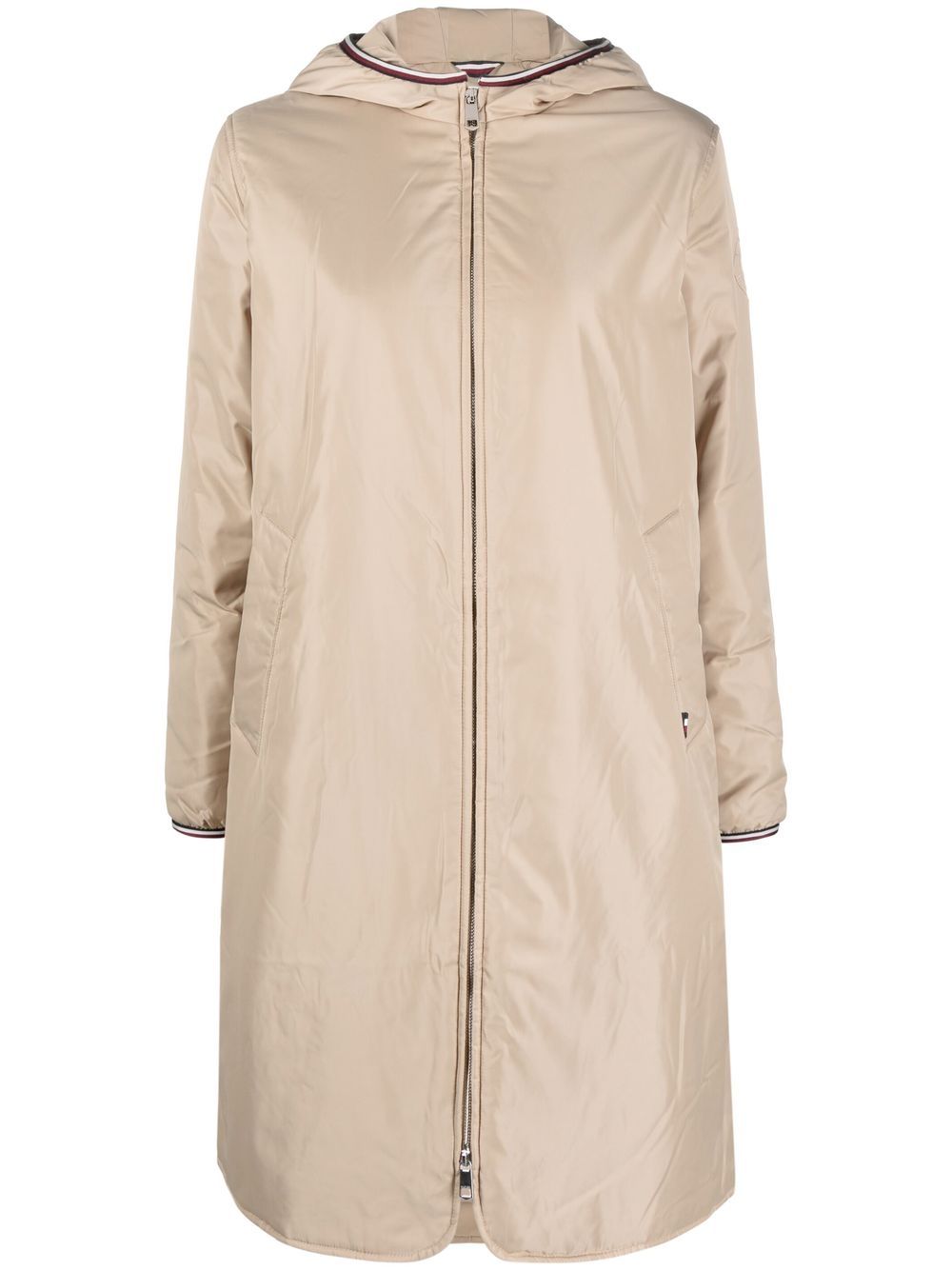 

Tommy Hilfiger zip-up long-sleeved hooded coat - Neutrals