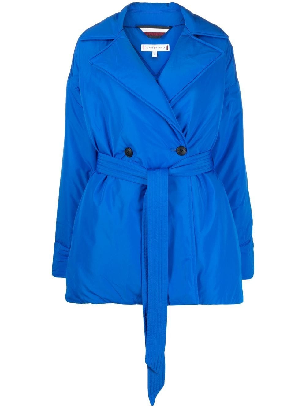 Tommy Hilfiger Double-breasted Belted Coat In Blue