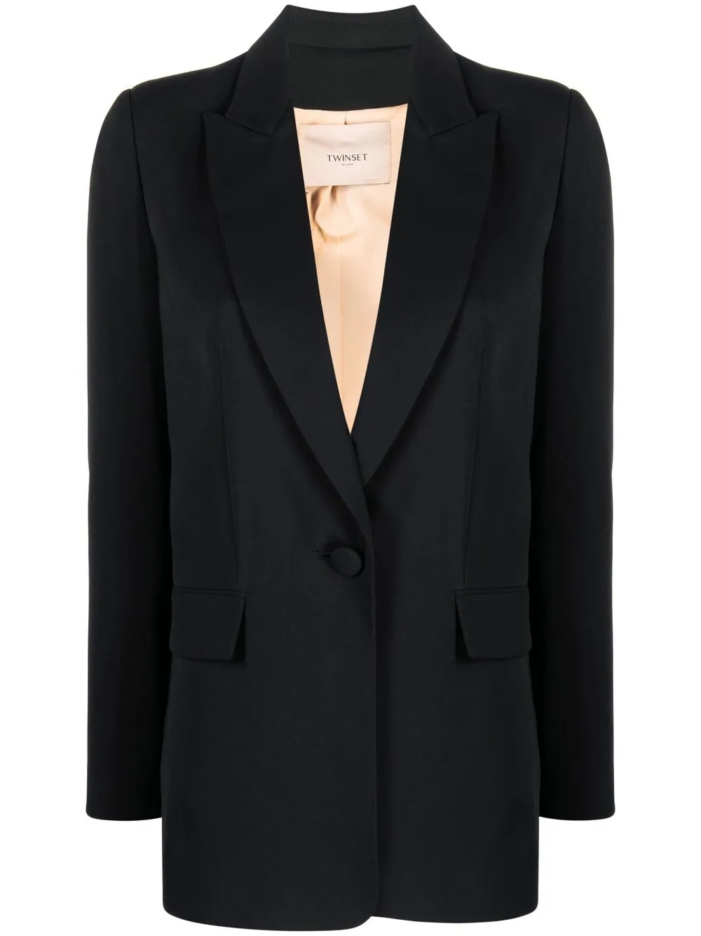 

TWINSET single-buttoned peak-lapel blazer - Black