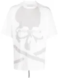 Mastermind World skull-print detail T-shirt - White