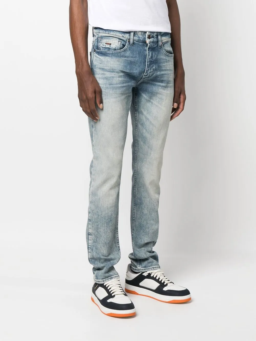 Hugo Boss Belt-loop Jeans In Blue