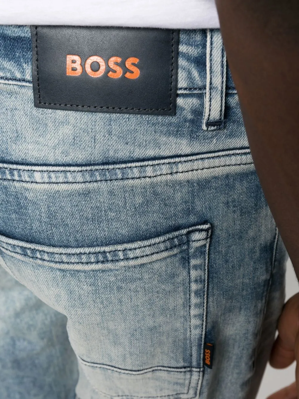 Hugo Boss Belt-loop Jeans In Blue