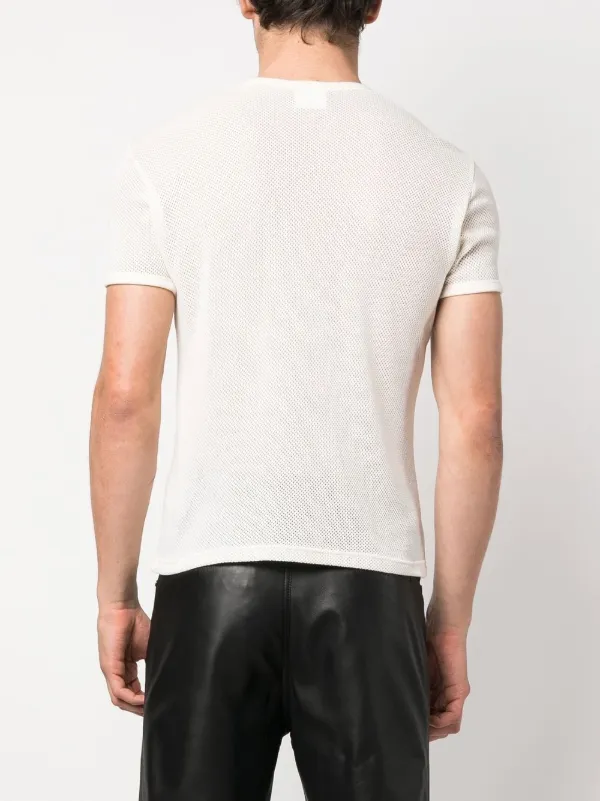 Courrèges Mesh crew-neck T-shirt | Neutrals | FARFETCH