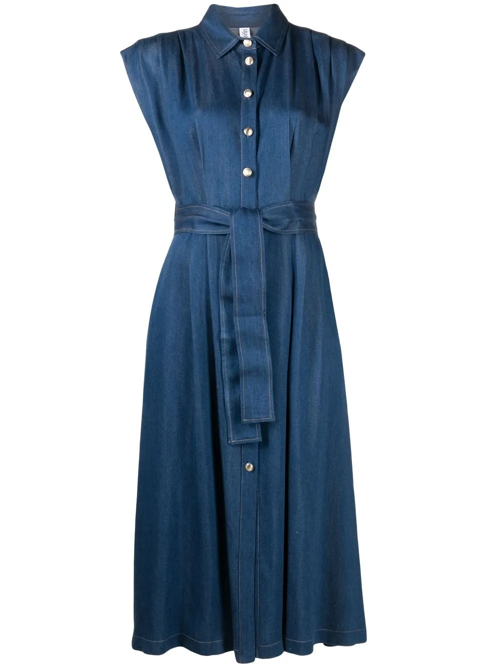 

LIU JO belted-waist midi shirt dress - Blue