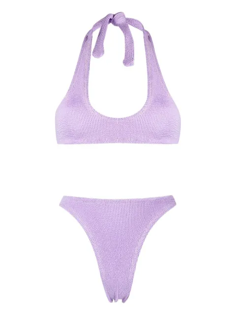 Reina Olga Pilou seersucker halterneck bikini