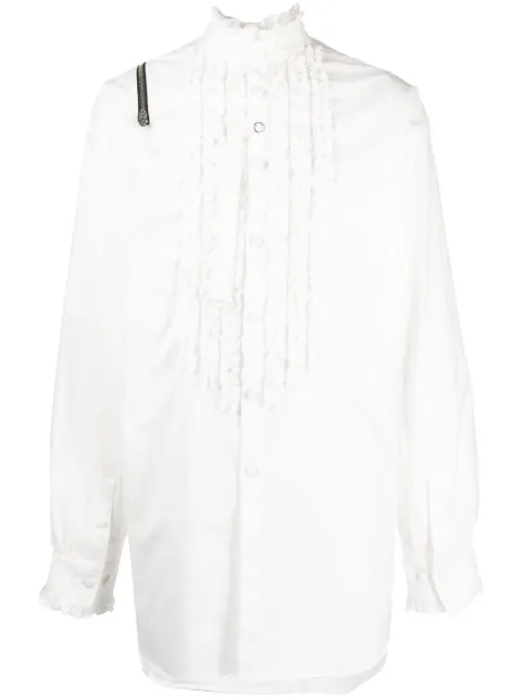 Takahiromiyashita The Soloist ruffled reversible cotton shirt