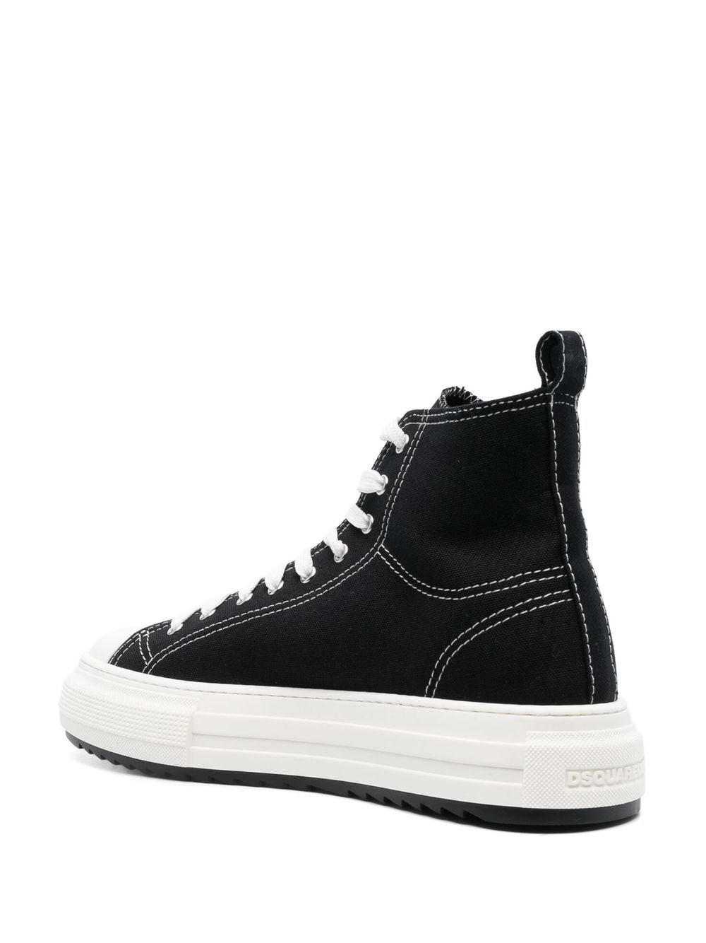 Shop Dsquared2 High-top Flatform Sneakers In Black