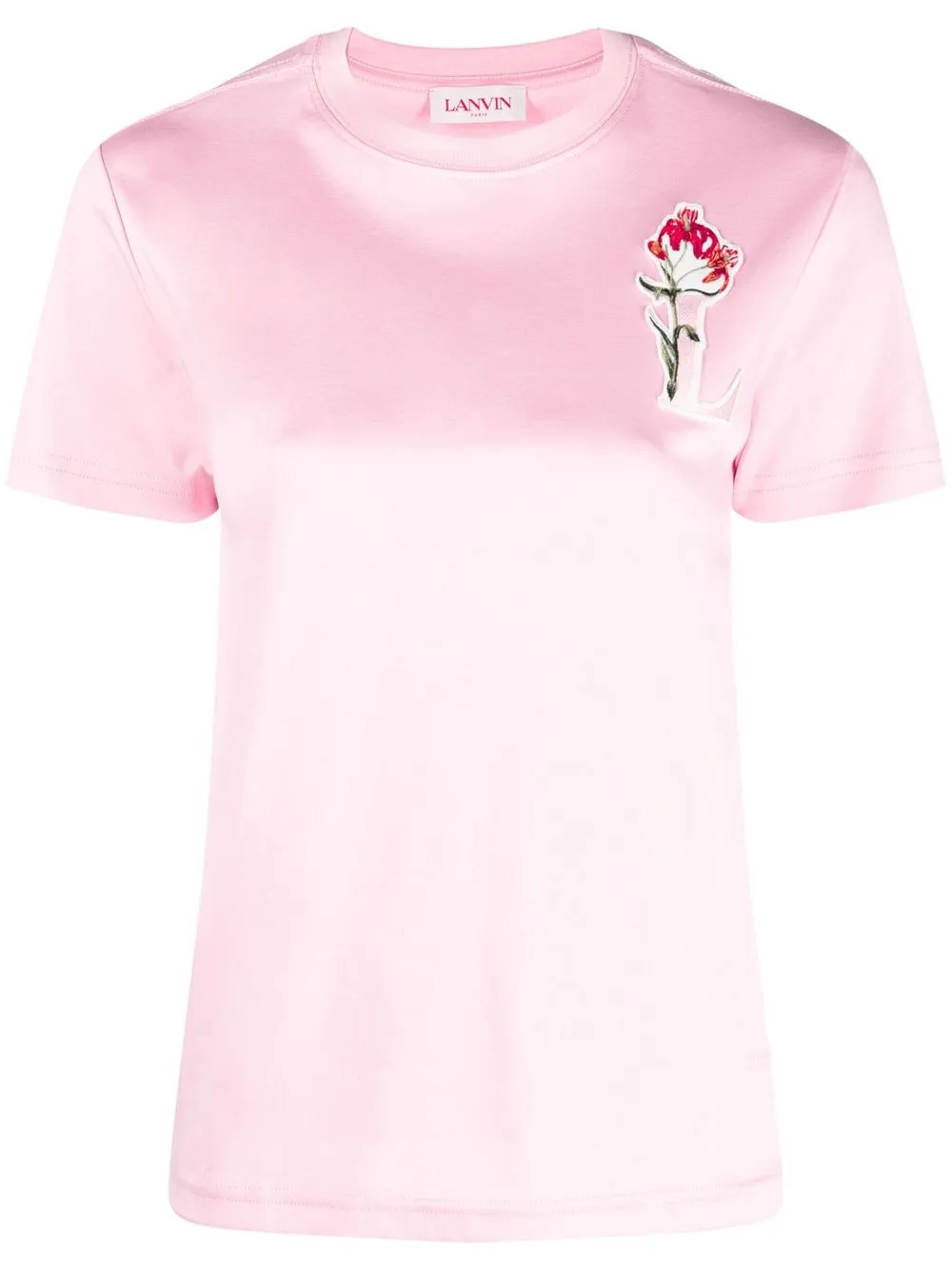 

Lanvin playera con bordado floral - Rosado