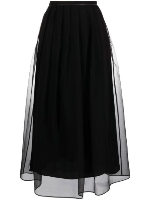 Brunello Cucinelli layered chiffon midi skirt