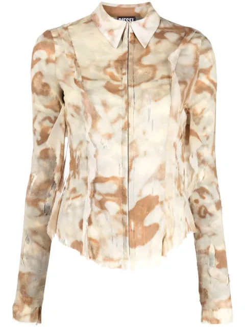 Diesel C-Dericia acid-wash ripped distressed shirt