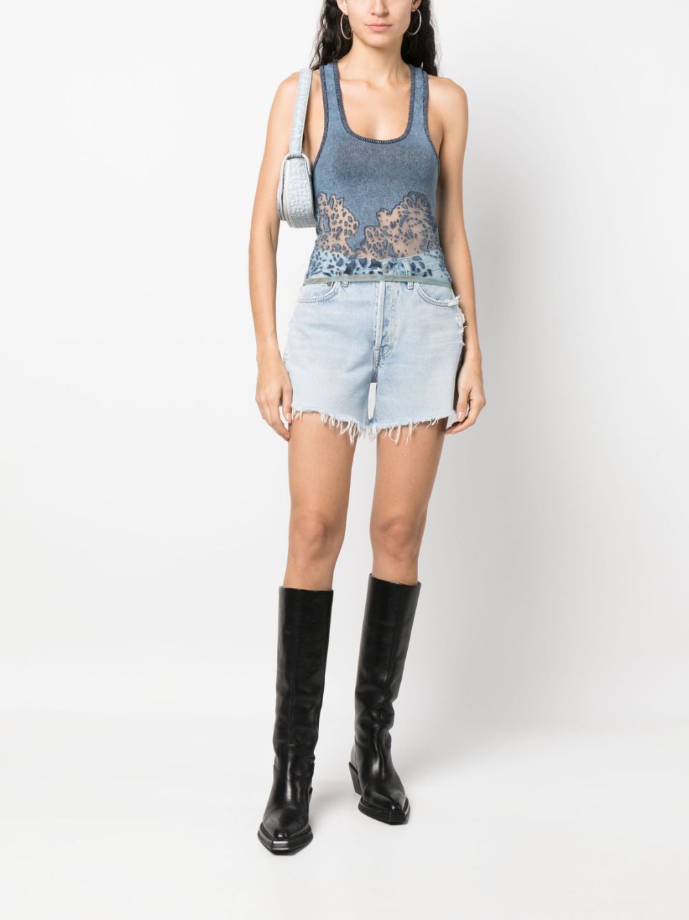 Diesel Tanktop met doorzichtige vlakken - Blauw