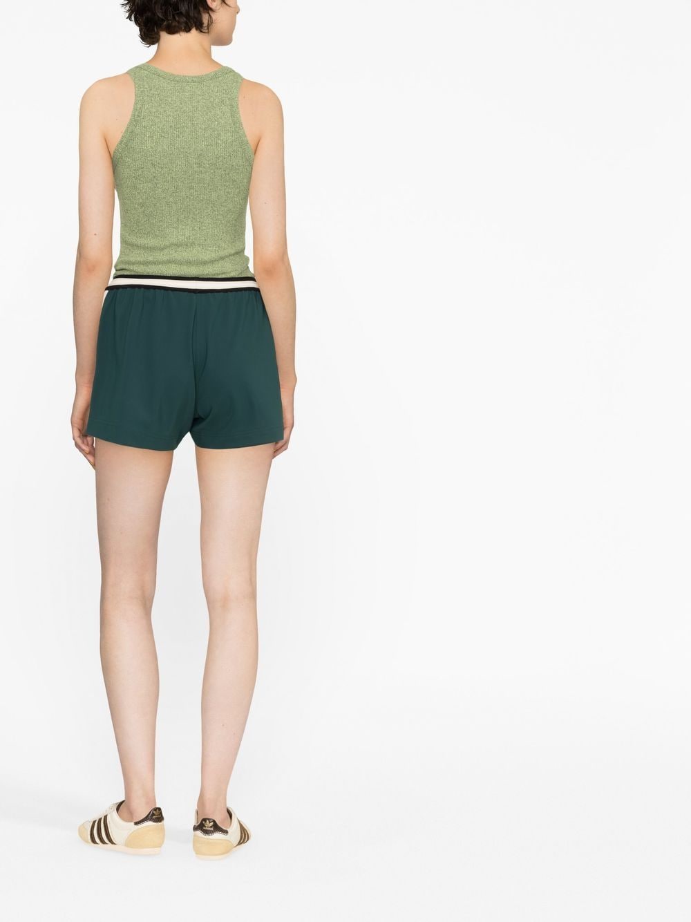 Shop Palm Angels Logo-print Track Shorts In Green