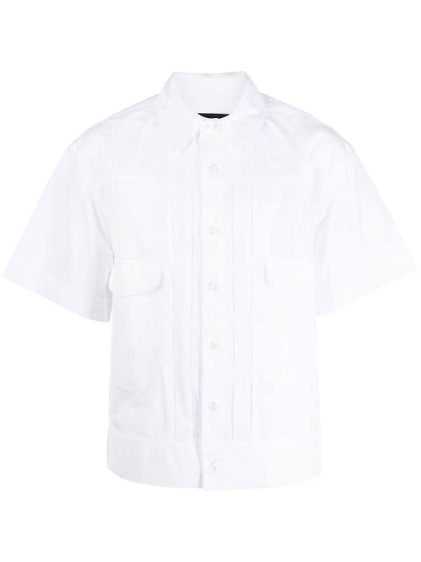 Simone Rocha Pleated short-sleeve Cotton Shirt - Farfetch