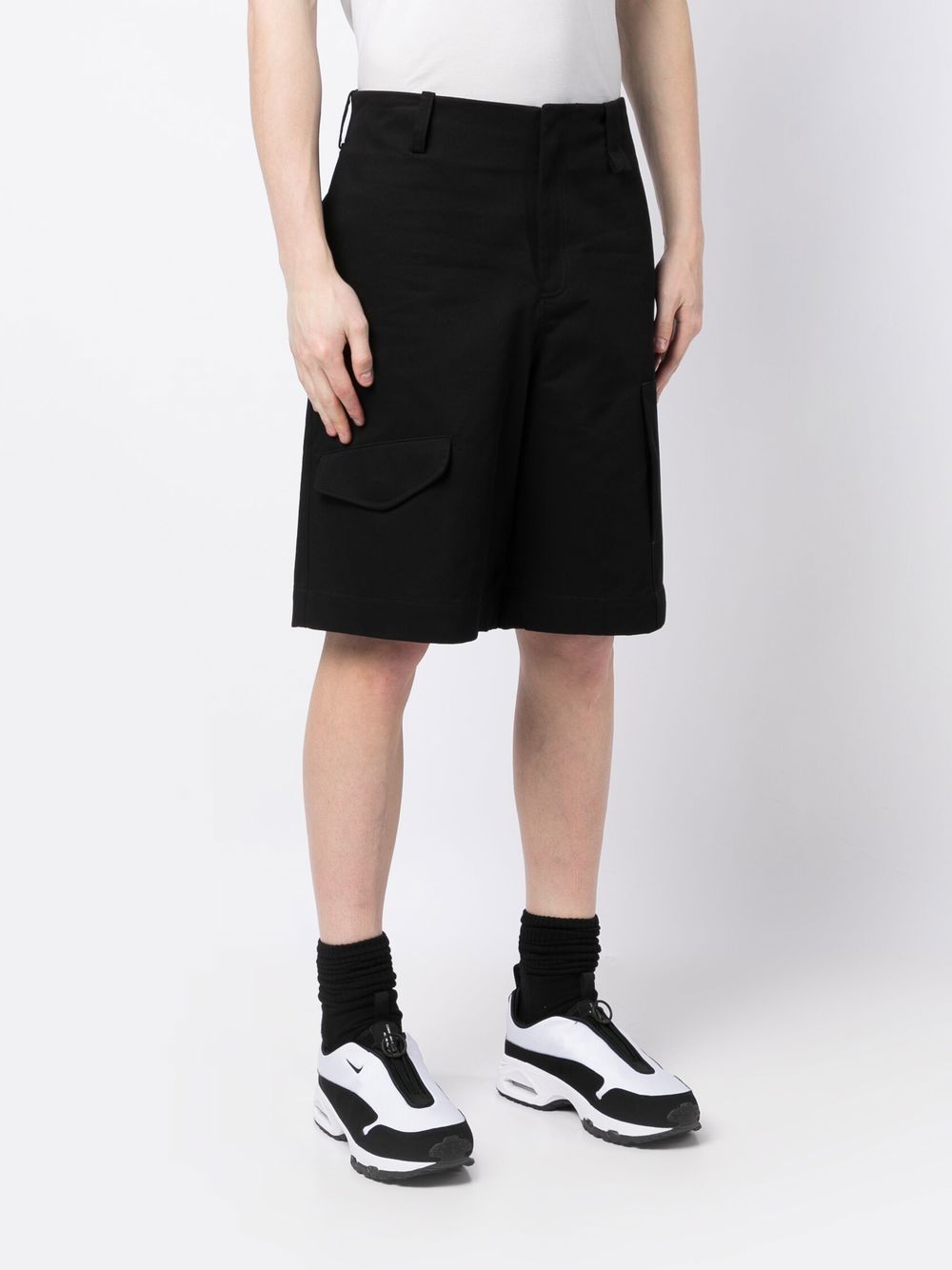 Shop Simone Rocha Side-zip Cotton Shorts In Schwarz