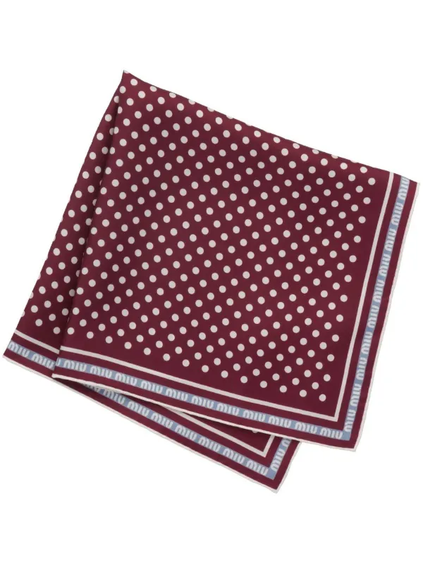 silk polka dot-print scarf