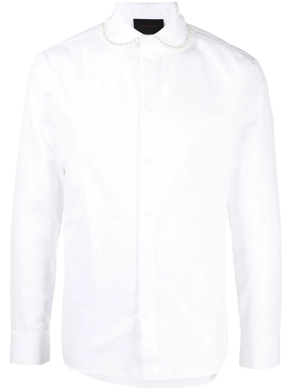 

Simone Rocha camisa con babero y perla artificial - Blanco