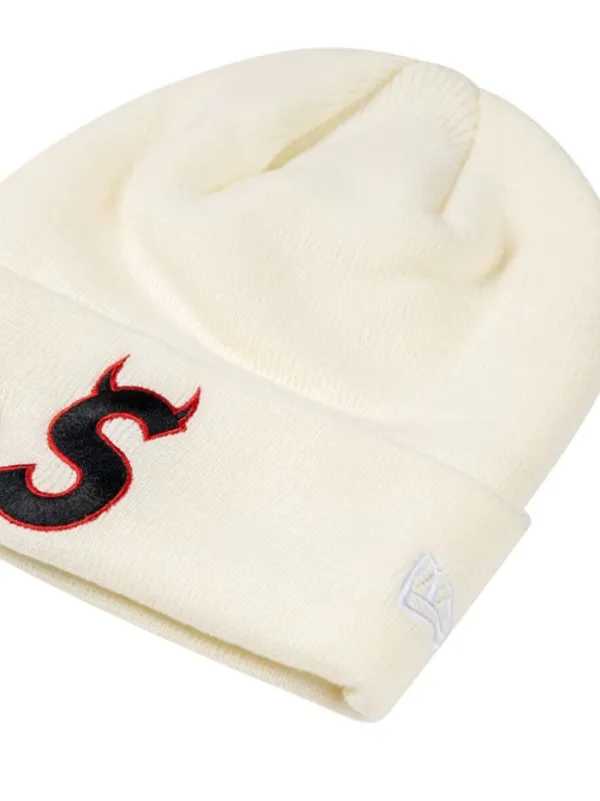 Supreme X New Era Logo Beanie In Red