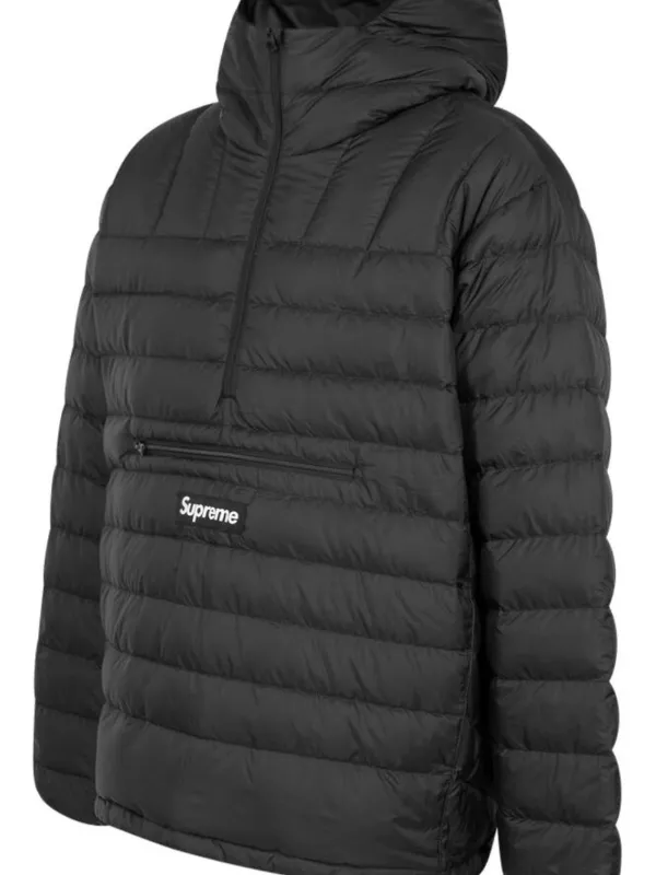 Supreme Micro Down Half-Zip Hooded Jacket - Black