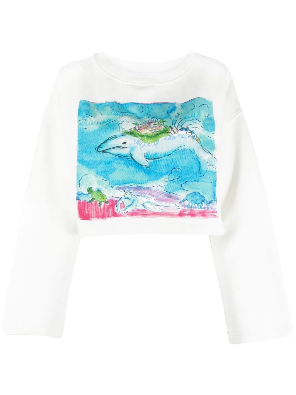 

Marni cropped graphic-print sweatshirt - White