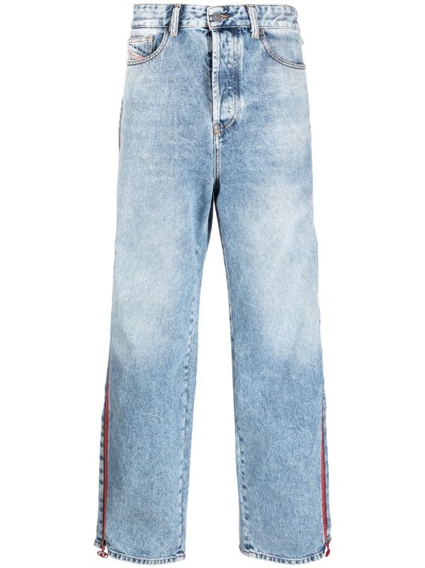 Diesel side-stripe wide-leg Jeans - Farfetch
