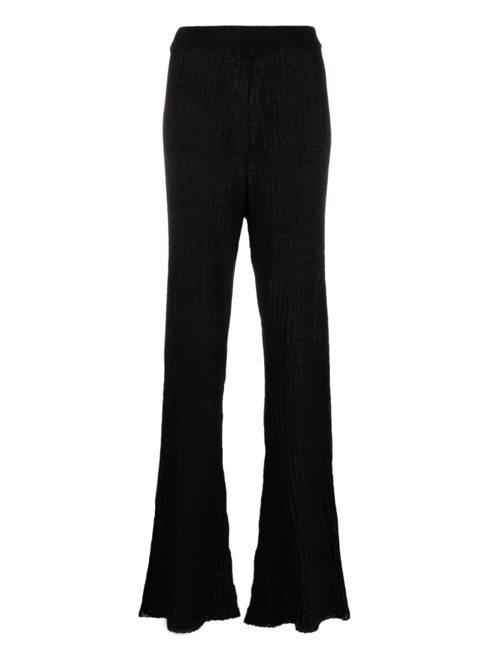 Shop Rodebjer High-waist Flared Trousers In 9999 Black