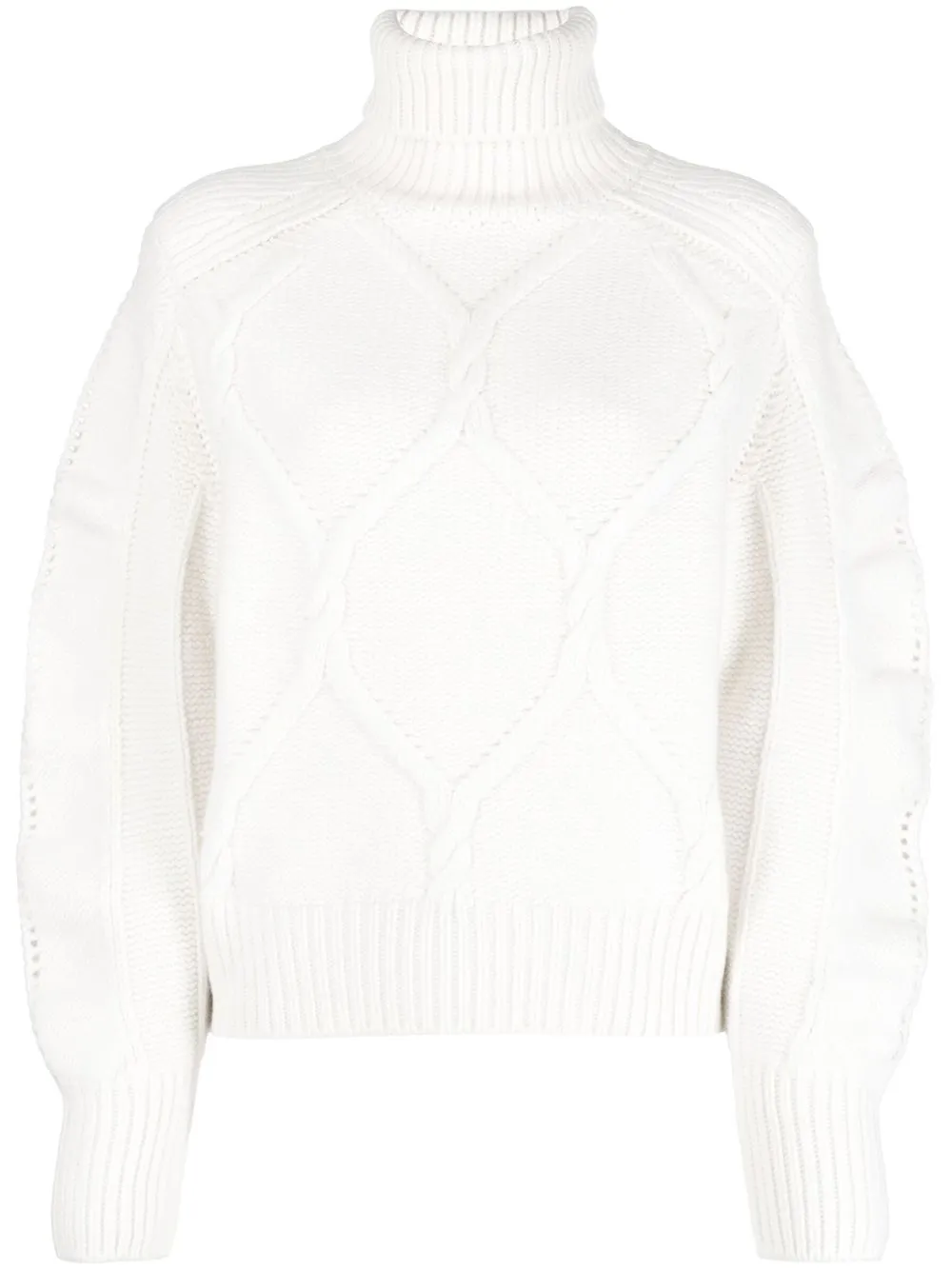 

LVIR roll neck cable-knit jumper - Neutrals