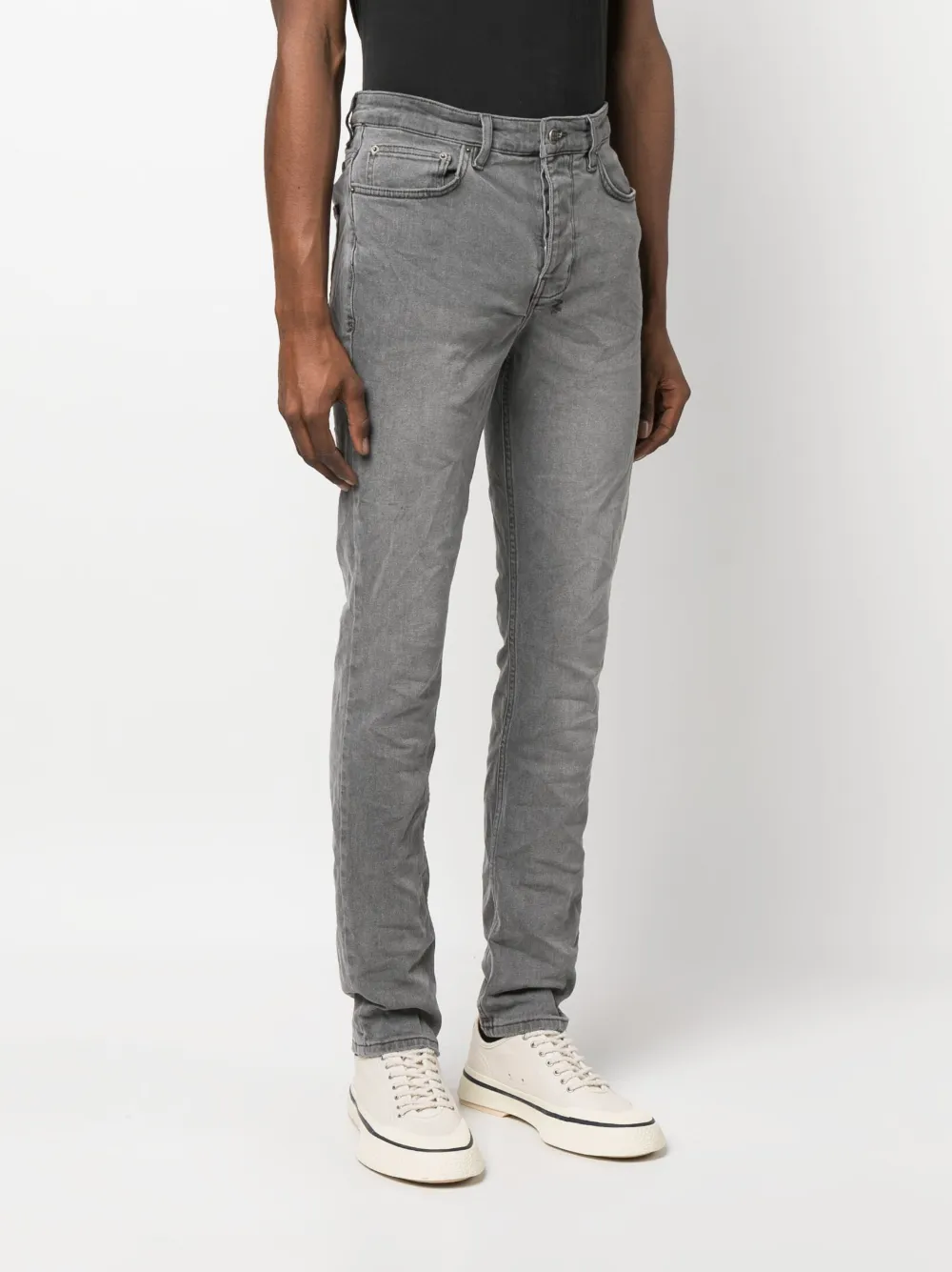 Ksubi Mid-rise Stonewashed Jeans In Grau